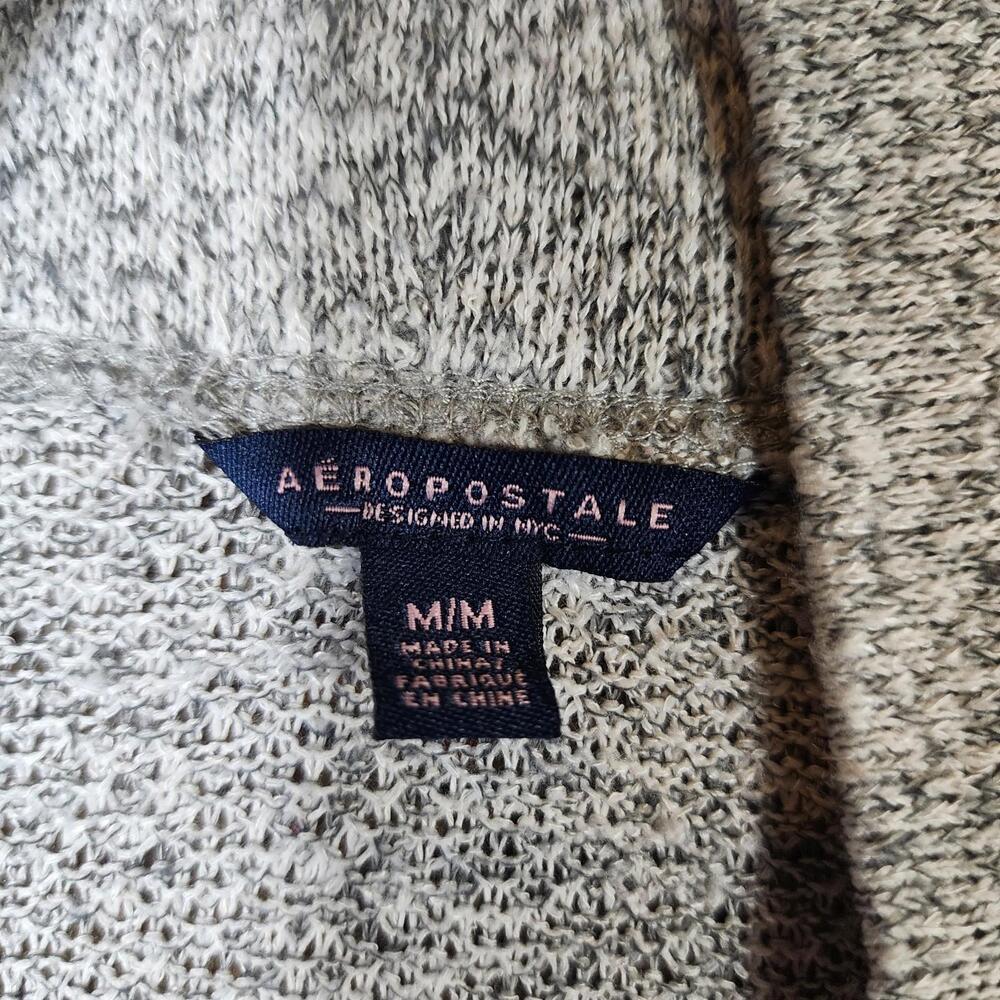 Aeropostale Gray Lightweight Open Long Sleeve Cardigan Sweater Size Medium - Picture 3 of 4